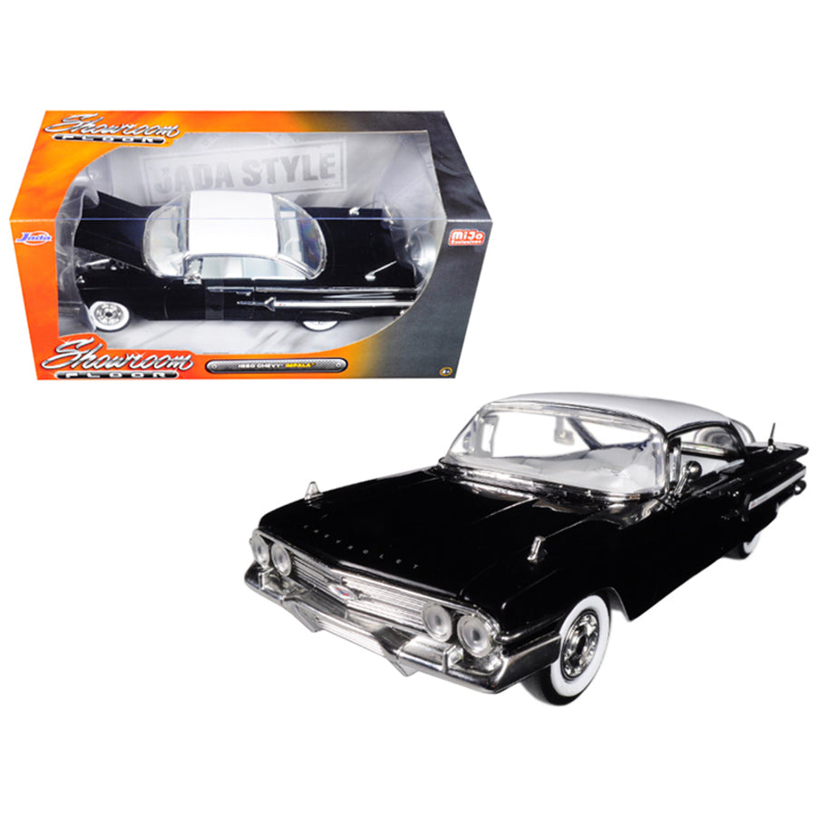 1960 Chevrolet Impala Black Showroom Floor 1/24 Diecast Model Car By Jada 98901