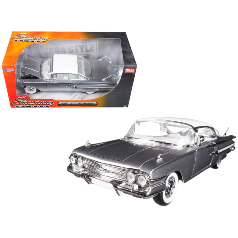 1960 Chevrolet Impala Silver Showroom Floor 1/24 Diecast Model Car By Jada 98902