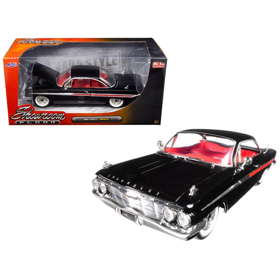 1961 Chevrolet Impala Black Showroom Floor 1/24 Diecast Model Car By Jada 98904