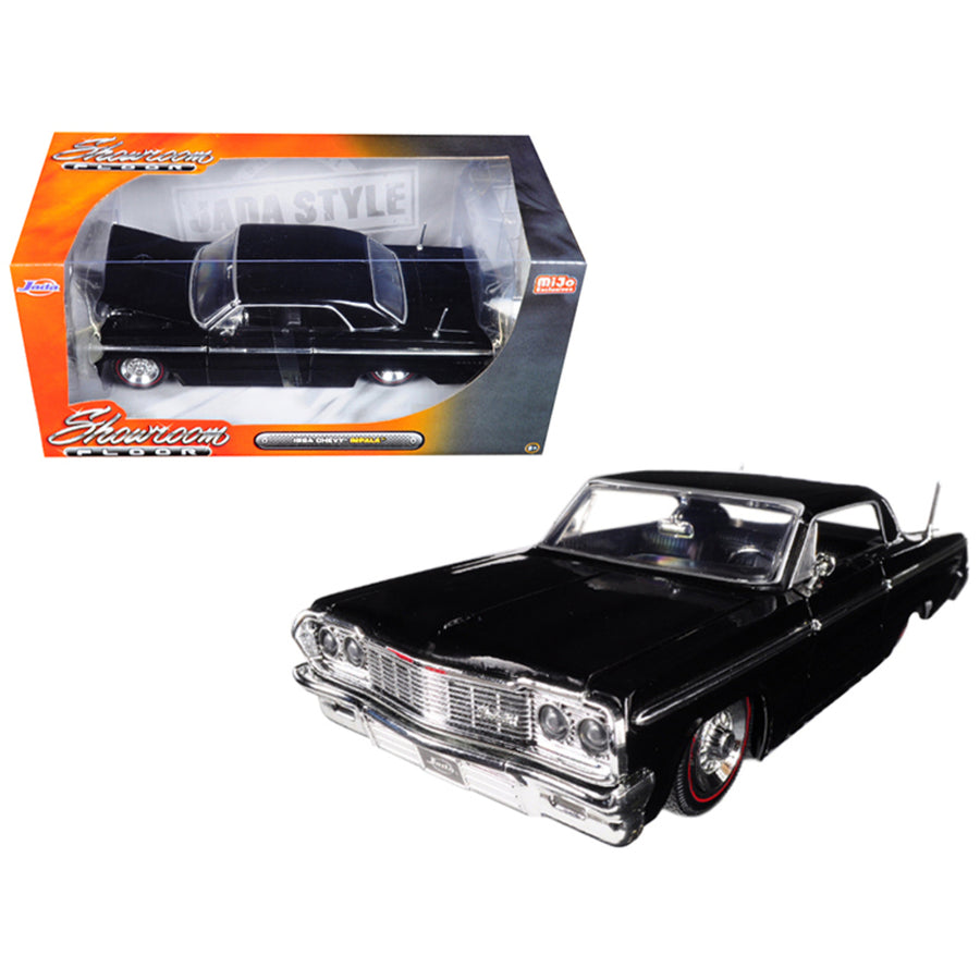 1964 Chevrolet Impala Black Showroom Floor 1/24 Diecast Model Car By Jada 98907