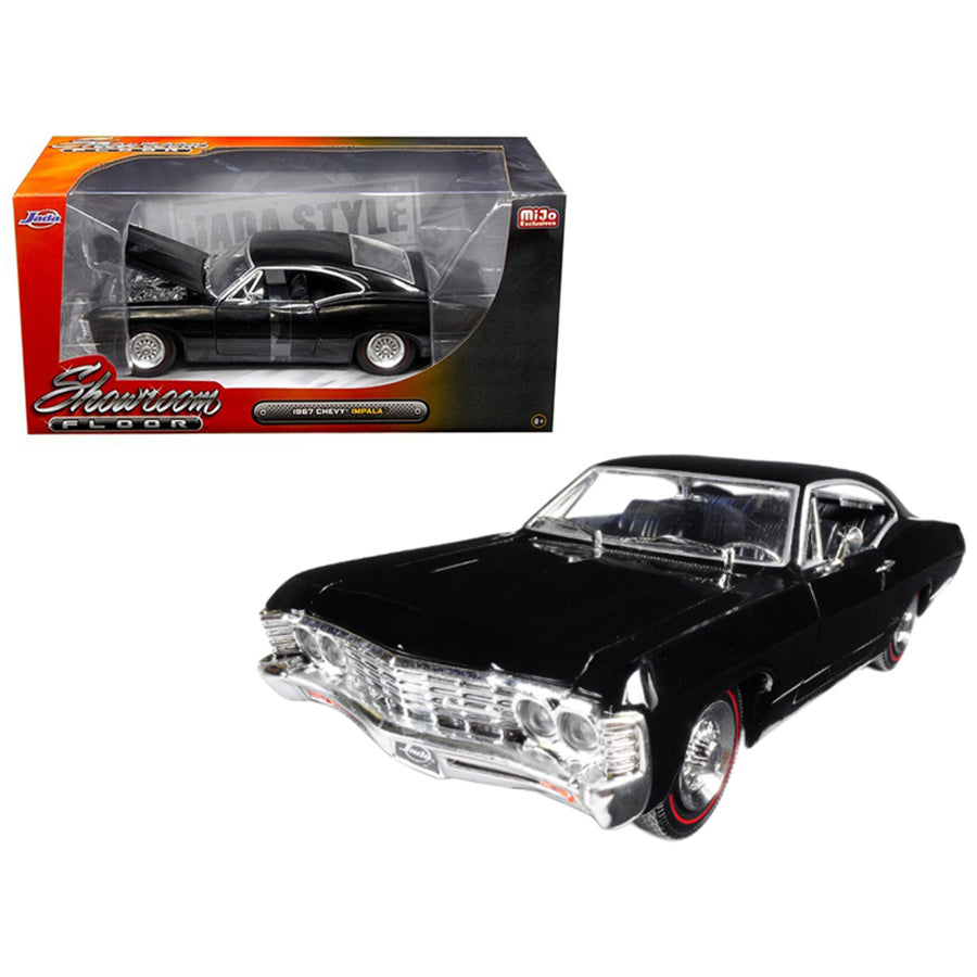 1967 Chevrolet Impala Black Showroom Floor 1/24 Diecast Model Car By Jada 98910