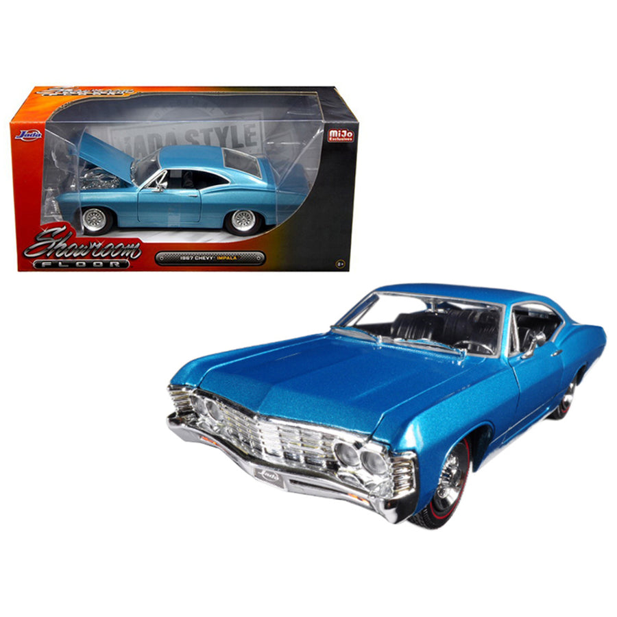 1967 Chevrolet Impala Blue Showroom Floor 1/24 Diecast Model Car By Jada 98911