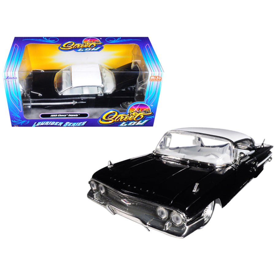 1960 Chevrolet Impala Black Lowrider Series Street Low 1/24 Diecast Model Car By Jada 98925