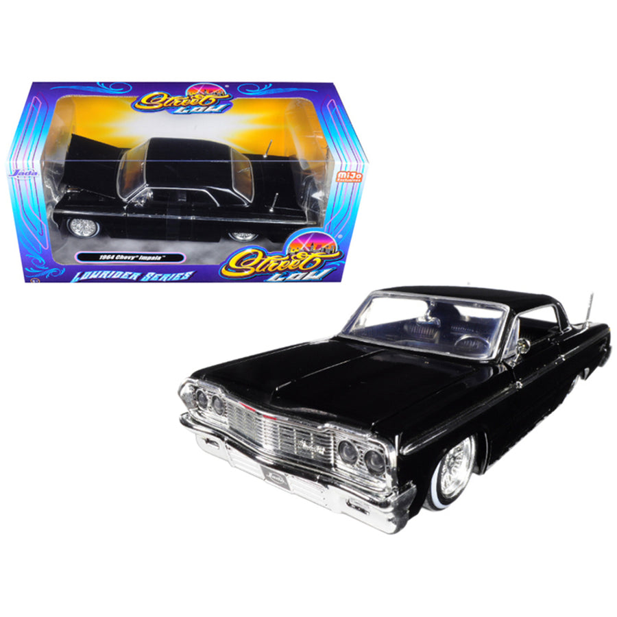1964 Chevrolet Impala Black Lowrider Series Street Low 1/24 Diecast Model Car By Jada 98931