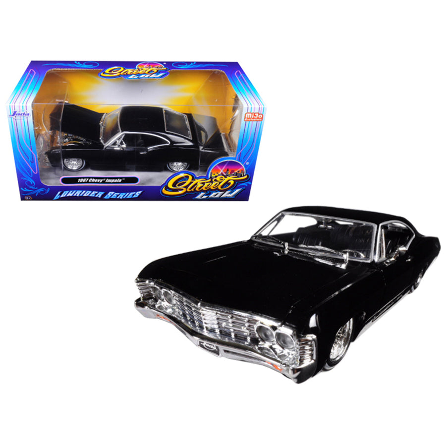 1967 Chevrolet Impala Black Lowrider Series Street Low 1/24 Diecast Model Car By Jada 98934
