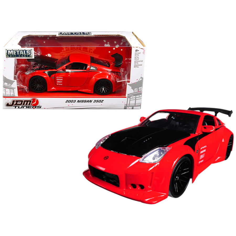 2003 Nissan 350z Red Jdm Tuners 1/24 Diecast Model Car By Jada 99110