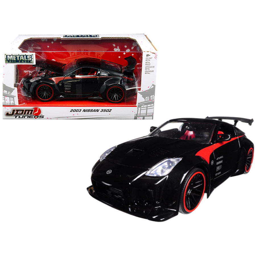 2003 Nissan 350z Black Jdm Tuners 1/24 Diecast Model Car By Jada 99111