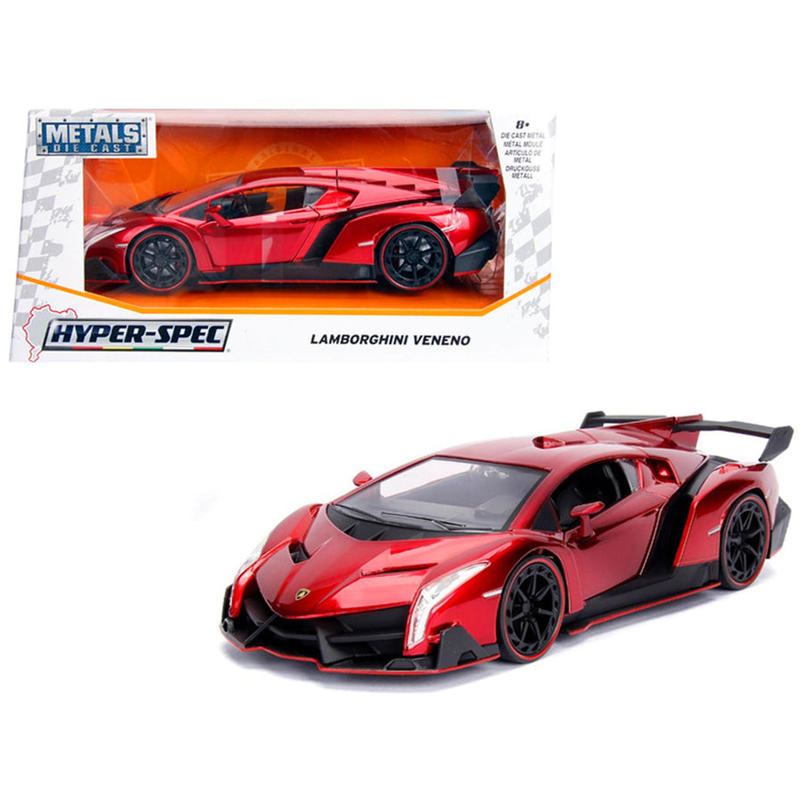 Lamborghini Veneno Candy Red 1/24 Diecast Model Car By Jada 99325