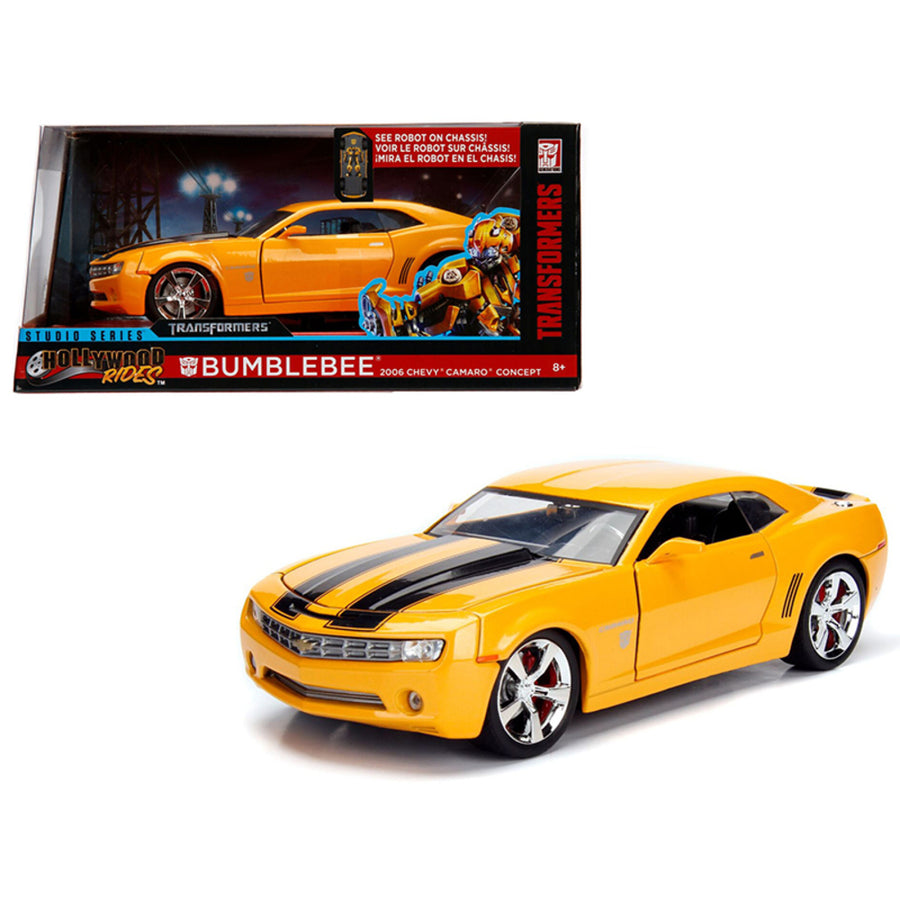 2006 Chevrolet Camaro Concept Bumblebee Yellow From Transformers Movie Hollywood Rides Series 1/24 Diecast Model Car By Jada Metals 99382
