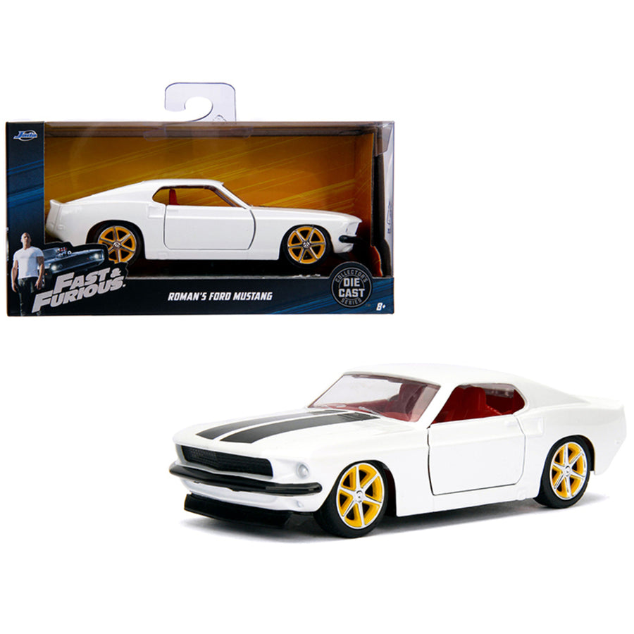 Romans Ford Mustang White With Red Interior Fast & Furious Movie 1/32 Diecast Model Car By Jada 99517