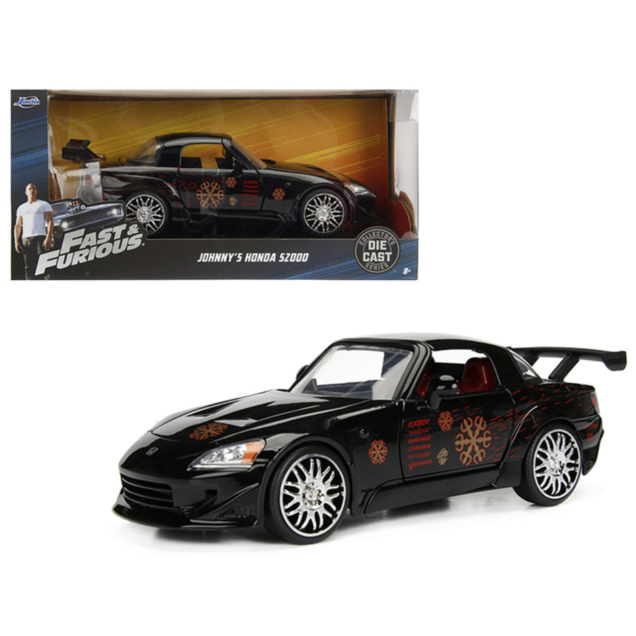 Johnnys 2001 Honda S2000 Black Fast & Furious Movie 1/24 Diecast Model Car By Jada 99541