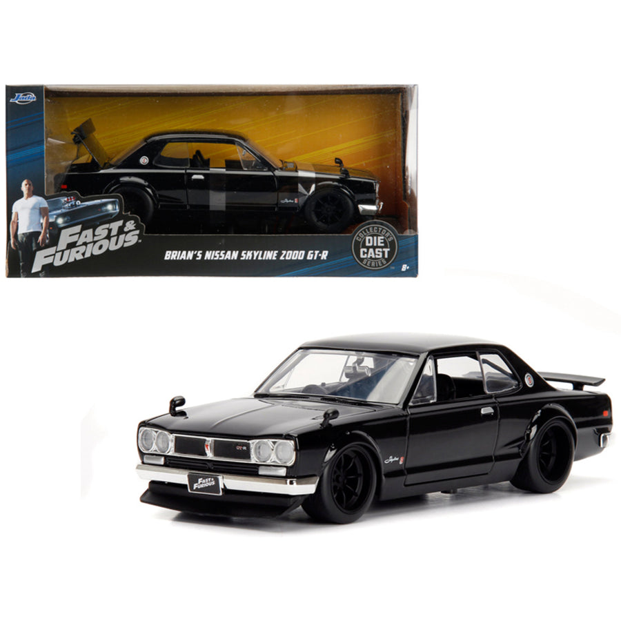 Brians Nissan Skyline 2000 Gt-r Black From The Fast And The Furious Movie 1/24 Diecast Model Car By Jada 99686
