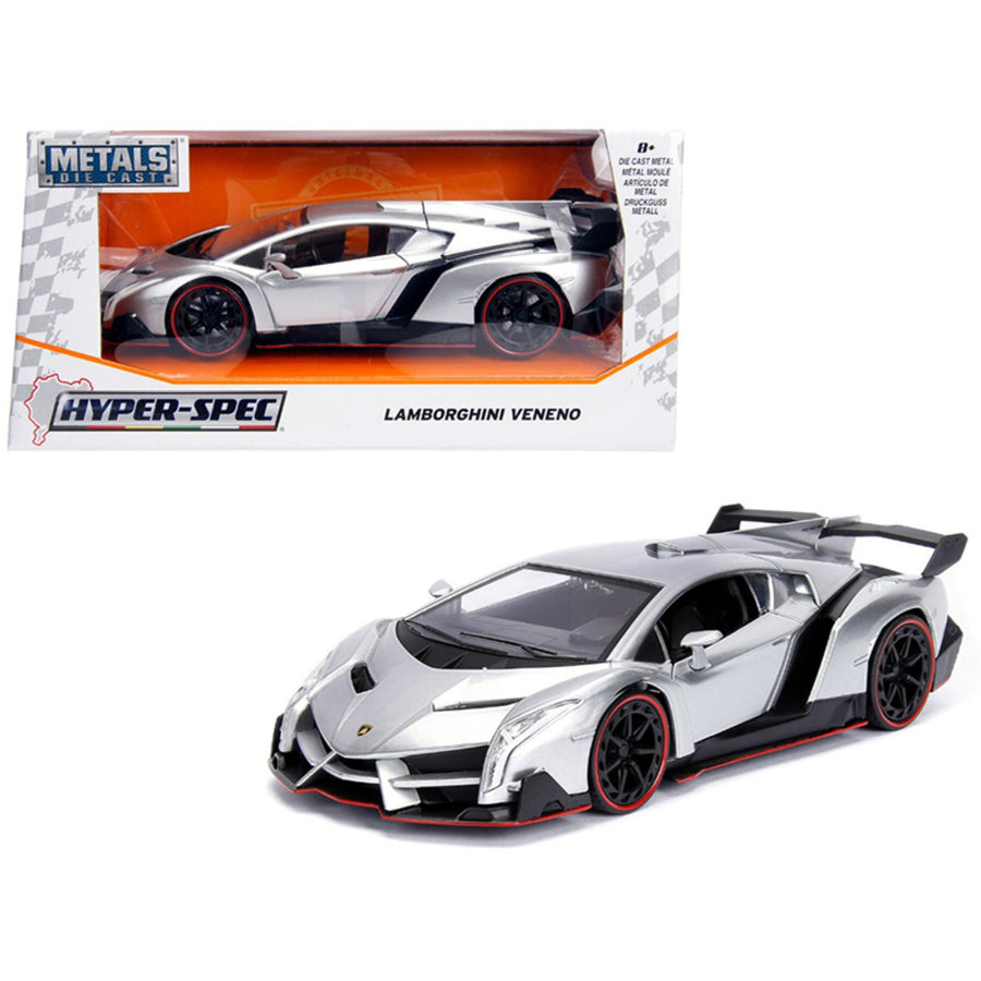 Lamborghini Veneno Candy Silver 1/24 Diecast Model Car By Jada 99706