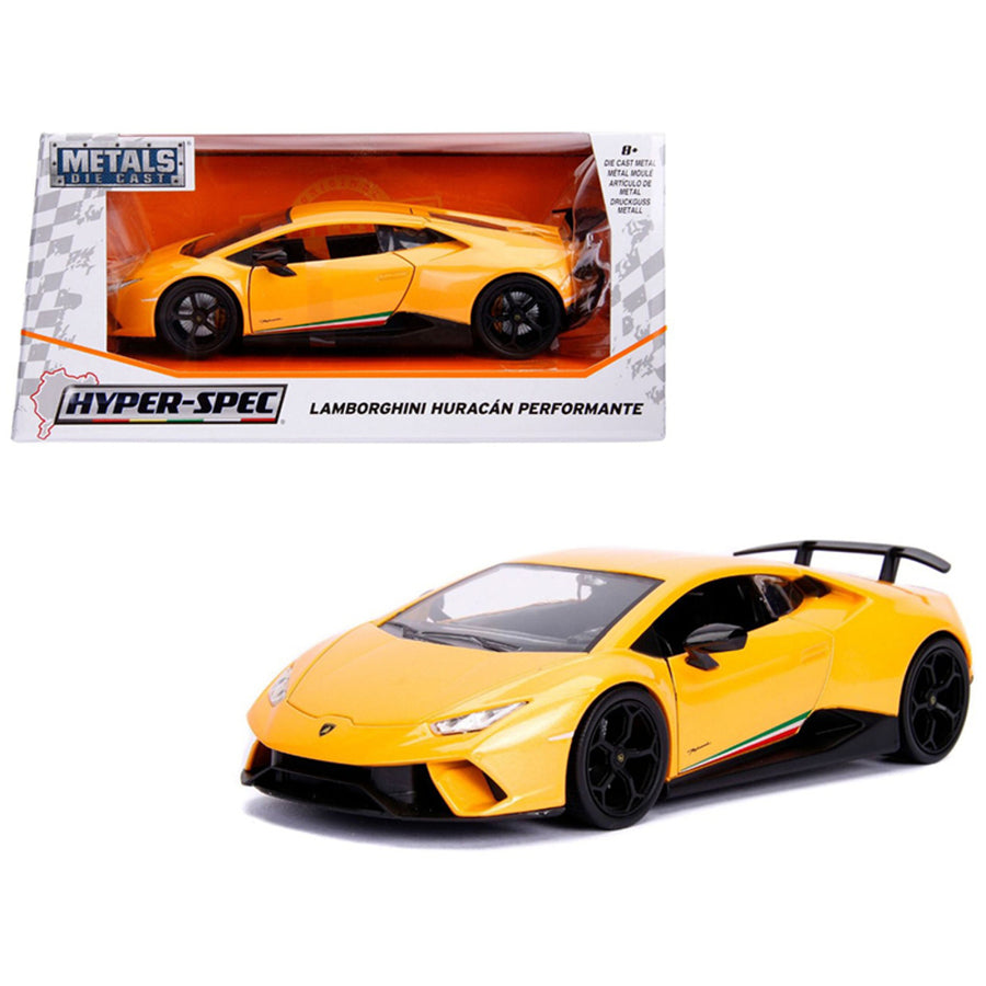 Lamborghini Huracan Perfomante Metallic Yellow 1/24 Diecast Model Car By Jada 99707