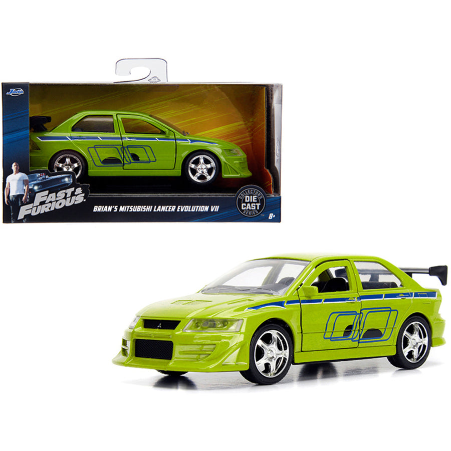 Brians Mitsubishi Lancer Evolution Vii Green Fast & Furious Movie 1/32 Diecast Model Car By Jada 99789