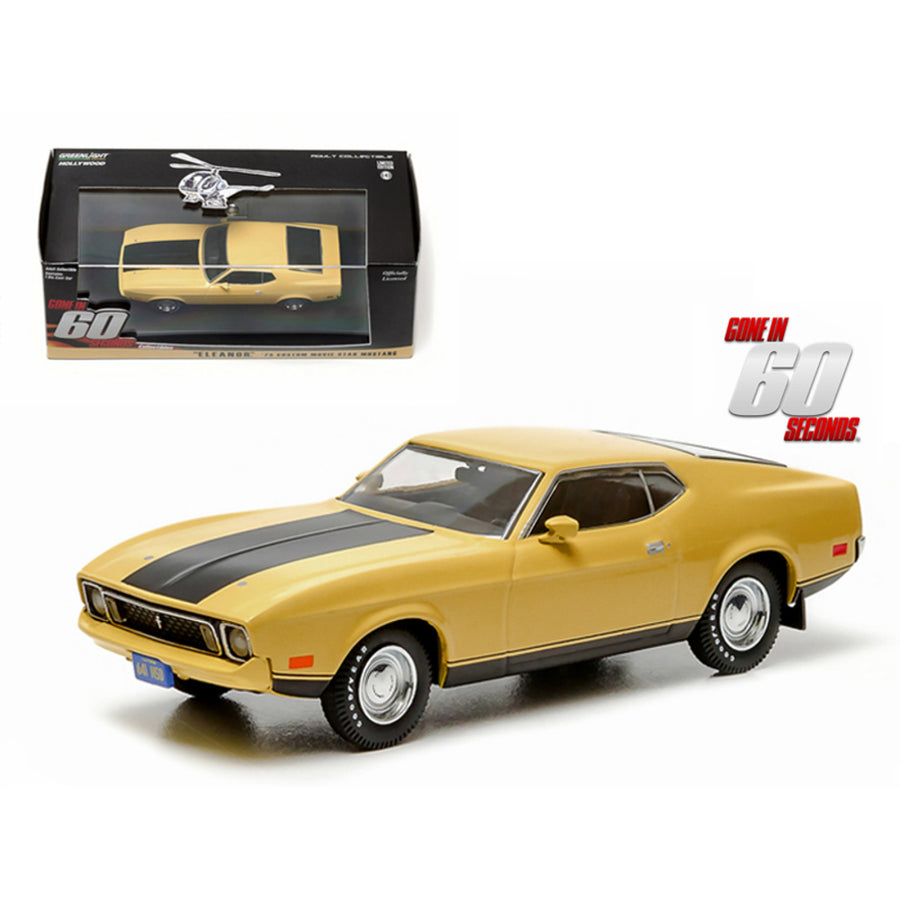 1973 Ford Mustang Mach 1 Yellow Eleanor Gone In Sixty Seconds Movie (1974) 1/43 Diecast Model Car By Greenlight 86412