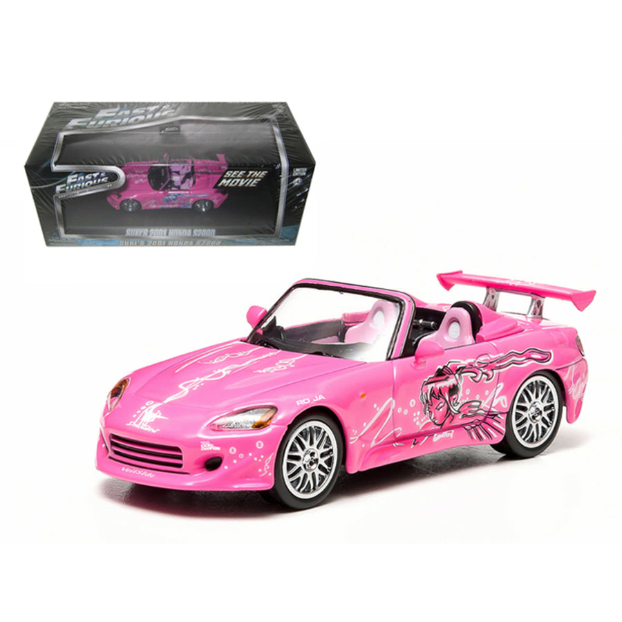 Sukis 2001 Honda S2000 Pink 2 Fast And 2 Furious Movie (2003) 1/43 Diecast Model Car By Greenlight 86225