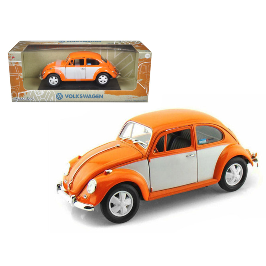 1967 Volkswagen Beetle Orange/white 1/18 Diecast Model Car By Greenlight 12838