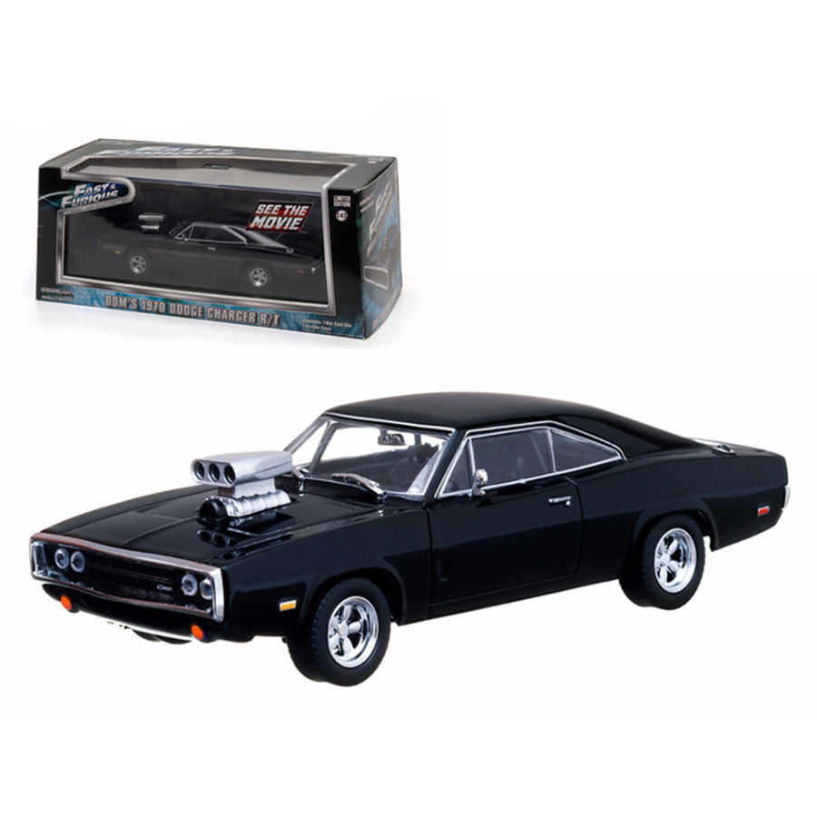 Doms 1970 Dodge Charger Black The Fast And The Furious Movie (2001) 1/43 Diecast Car Model By Greenlight Gl86201