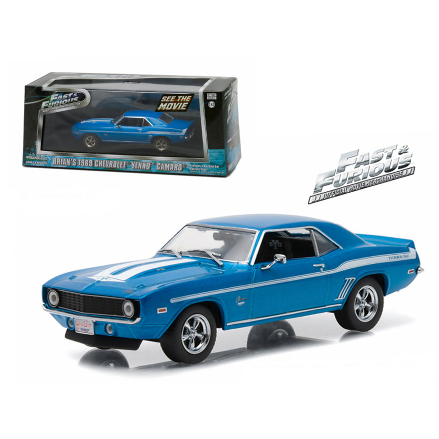 Brians 1969 Chevrolet Yenko Camaro The Fast And The Furious-2 Fast 2 Furious Movie (2003) 1/43 Diecast Model Car By Greenlight 86206