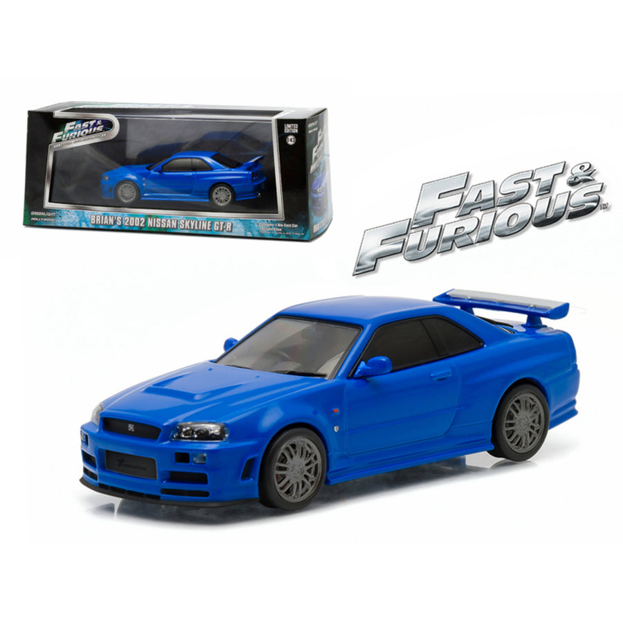 Brians 2002 Nissan Skyline Gt-r Blue Fast And Furious Movie (2009) 1/43 Diecast Model Car By Greenlight 86219