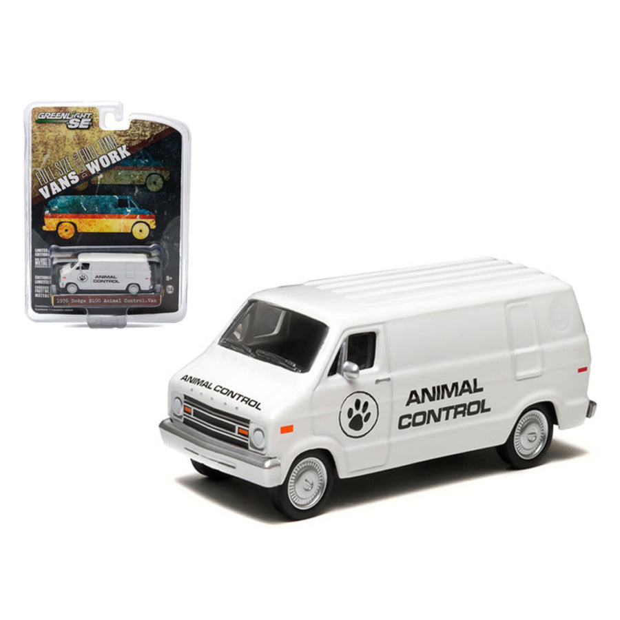 1976 Dodge B-100 Van Animal Control Hobby Exclusive 1/64 Diecast Car Model By Greenlight 29782