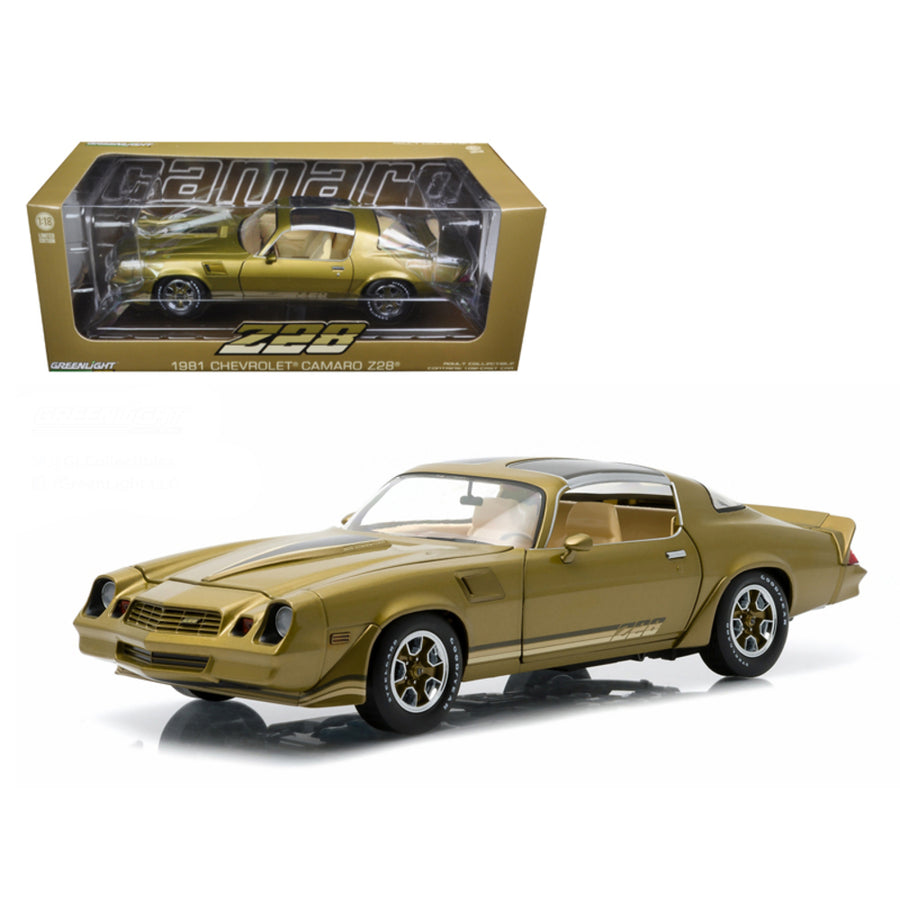 1981 Chevrolet Camaro Z/28 Gold Metallic 1/18 Diecast Model Car By Greenlight 12907