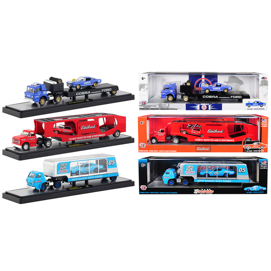 Auto Haulers Release 36, Set Of 3 Trucks Limited Edition To 5,880 Pieces Worldwide 1/64 Diecast Models By M2 Machines 36000-36