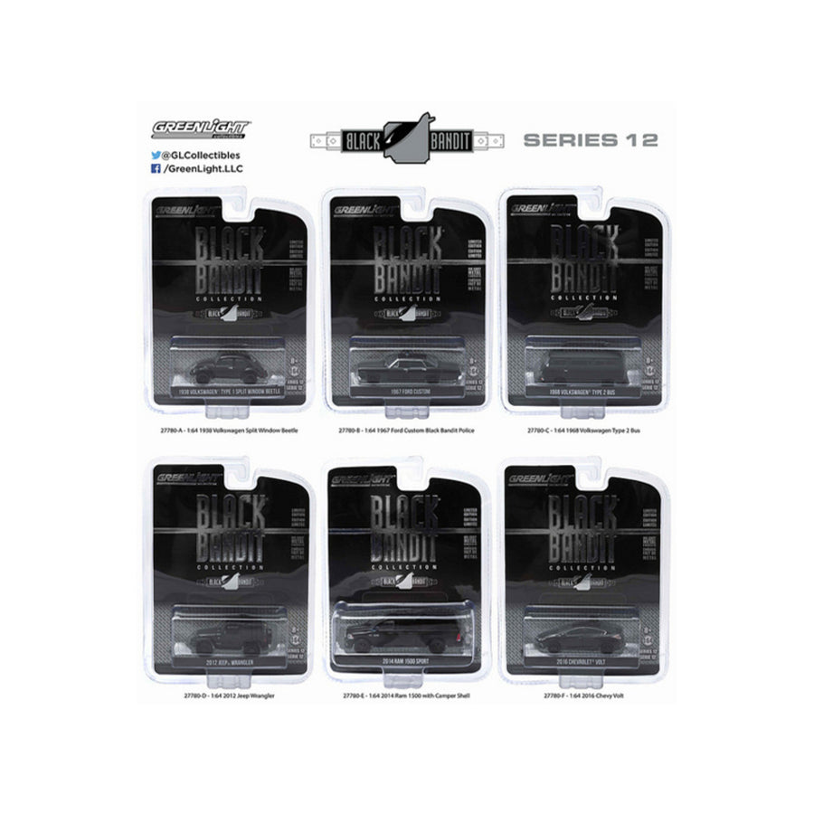 Black Bandit Series 12, 6pc Set Diecast Model Cars 1/64 By Greenlight 27780