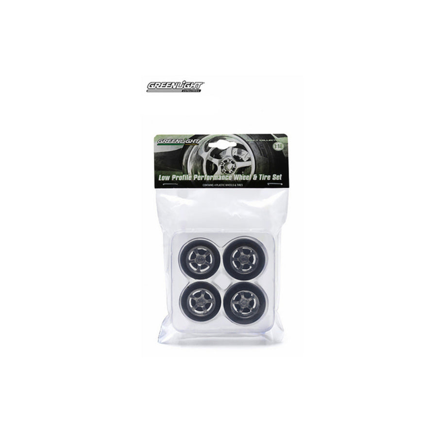 Five Spoke Low Profile Performance Wheels And Tires Set 1/18 By Greenlight 12942