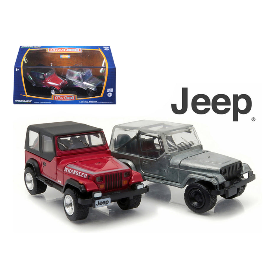 1987-95 Jeep Wrangler Yj Hobby Only Exclusive 2 Cars Set 1/64 Diecast Model Cars By Greenlight 29822