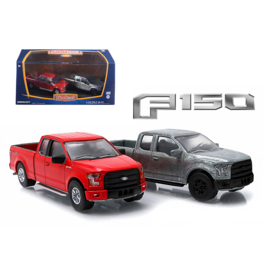 2015 Ford F-150 Pickup Trucks Hobby Only Exclusive 2 Cars Set 1/64 Diecast Models By Greenlight 29828