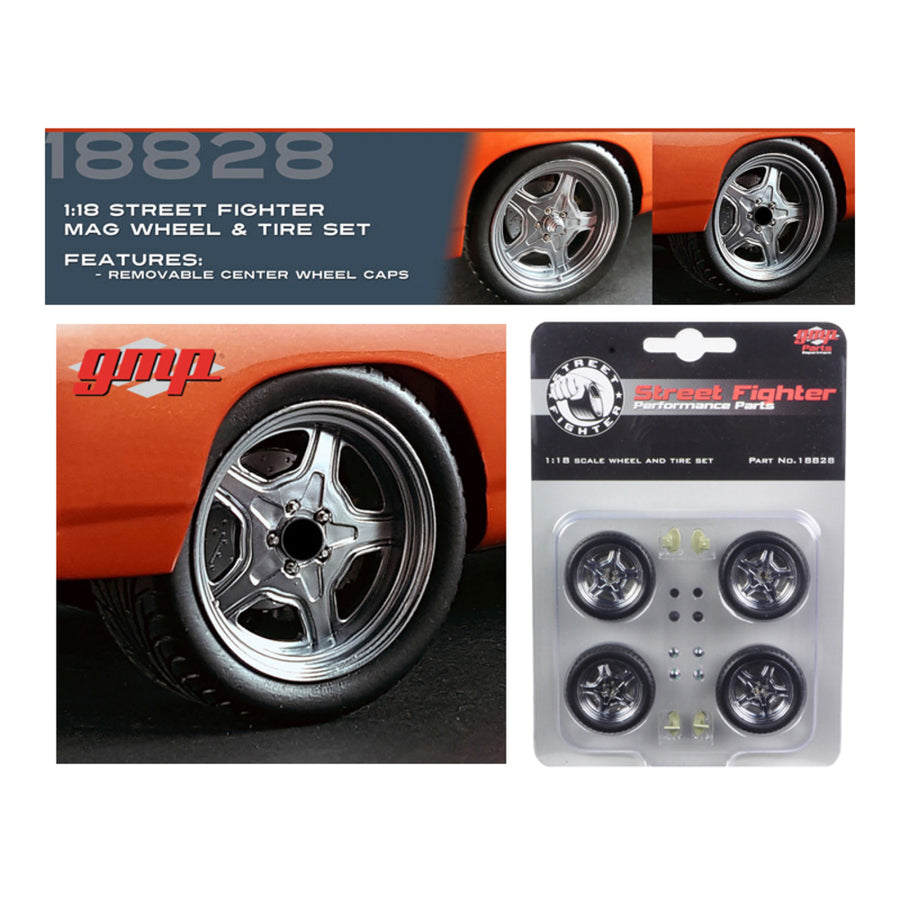 Wheel And Tire Set Of 4 From 1970 Plymouth Road Runner The Hammer Furious 7 Movie 1/18 By Gmp 18828