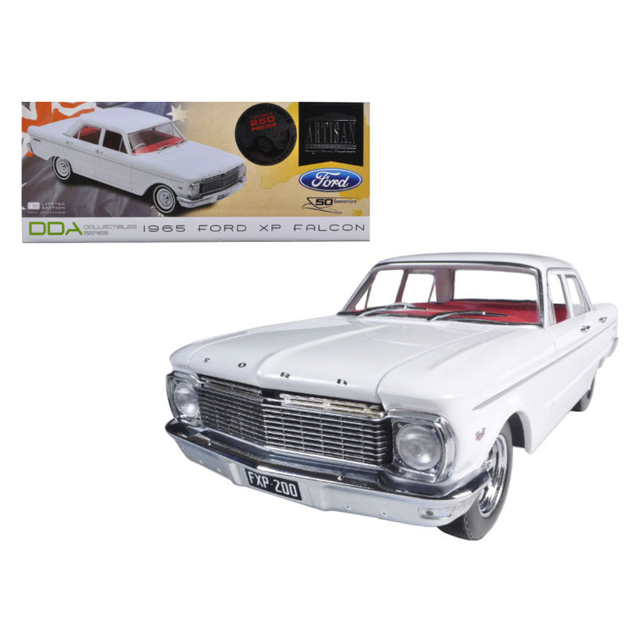 1965 Ford Xp Falcon White 50th Anniversary Limited To 250pc With Certificate Of Authenticity & Mag Wheels 1/18 Diecast Car Model By Greenlight Dda003-b