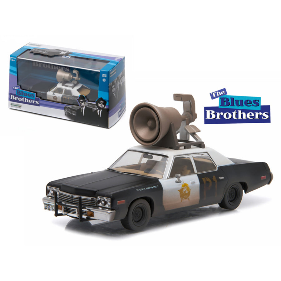 1974 Dodge Monaco Bluesmobile With Speaker On Roof The Blues Brothers (1980) Movie 1/43 Diecast Model Car By Greenlight 86423