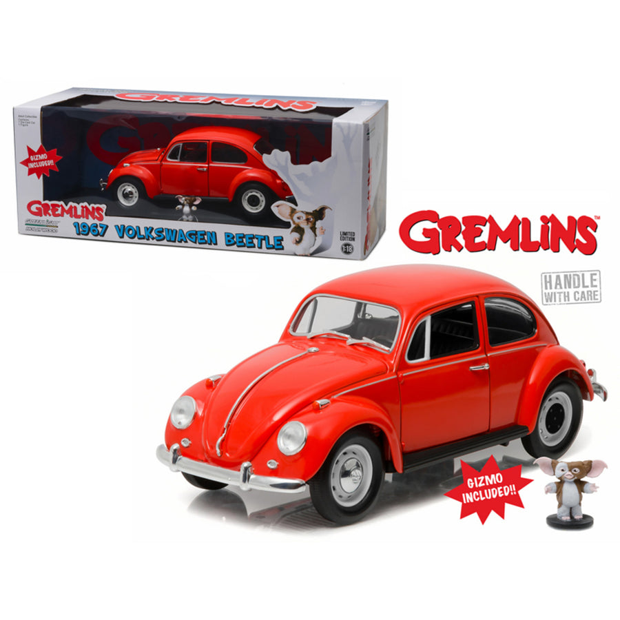 1967 Volkswagen Beetle Gremlins Movie (1984) With Gizmo Figure 1/18 Diecast Model Car By Greenlight 12985