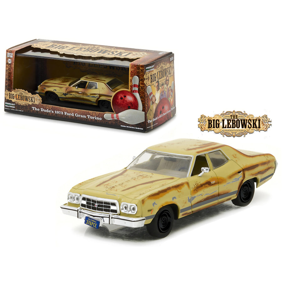 The Dudes 1973 Ford Gran Torino The Big Lebowski Movie (1998) 1/43 Diecast Model Car By Greenlight 86495