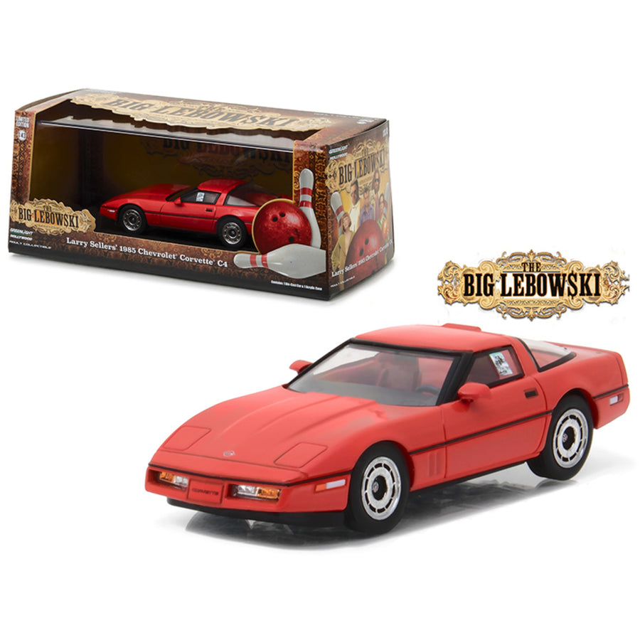 Little Larry Sellers 1985 Chevrolet Corvette C4 Red The Big Lebowski Movie (1998) 1/43 Diecast Model Car By Greenlight 86497