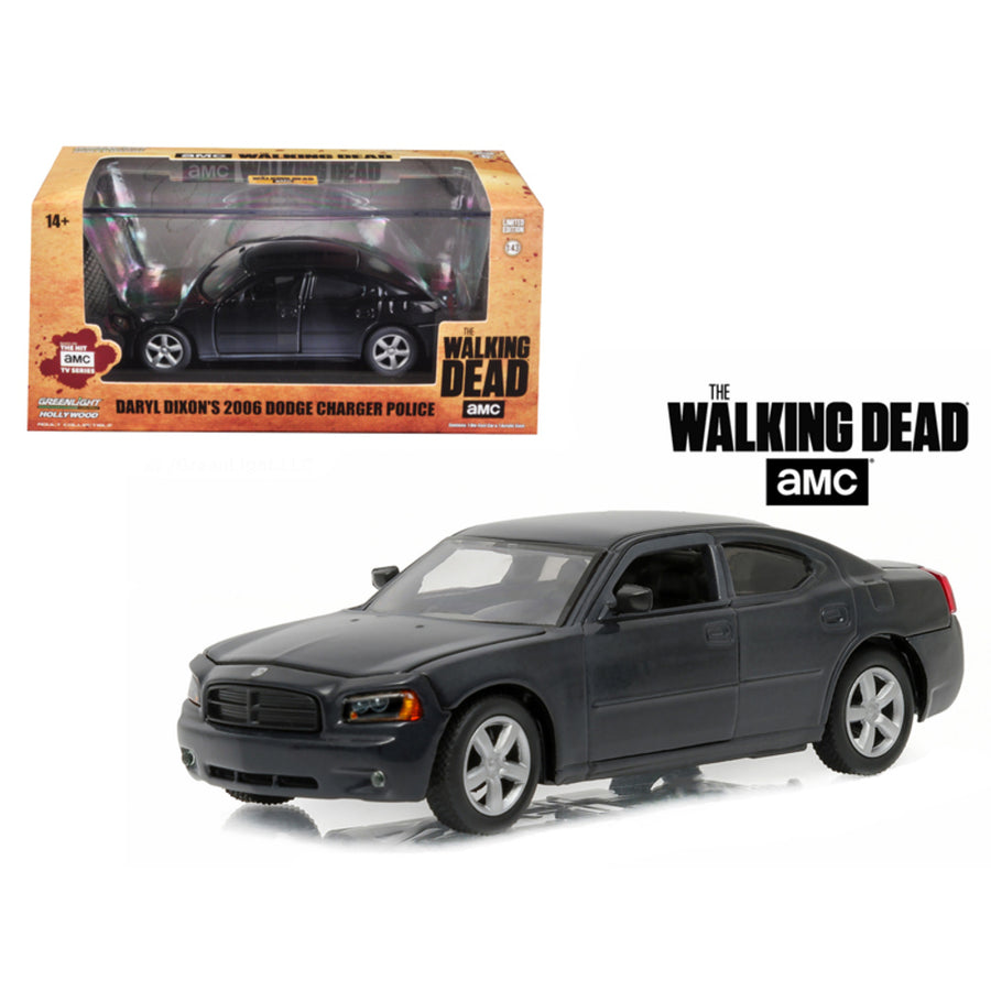 Daryl Dixons 2006 Dodge Charger Police The Walking Dead Tv Series (2010-current) 1/43 Diecast Model Car By Greenlight 86505