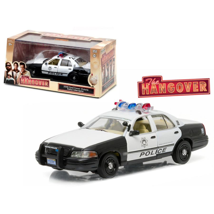 2000 Ford Crown Victoria Police Interceptor The Hangover (2009) Movie 1/43 Diecast Model Car  By Greenlight 86506