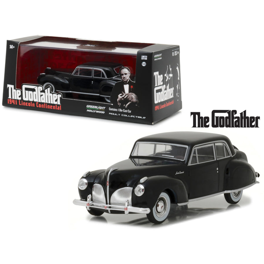 1941 Lincoln Continental Black The Godfather Movie (1972) 1/43 Diecast Model Car By Greenlight 86507