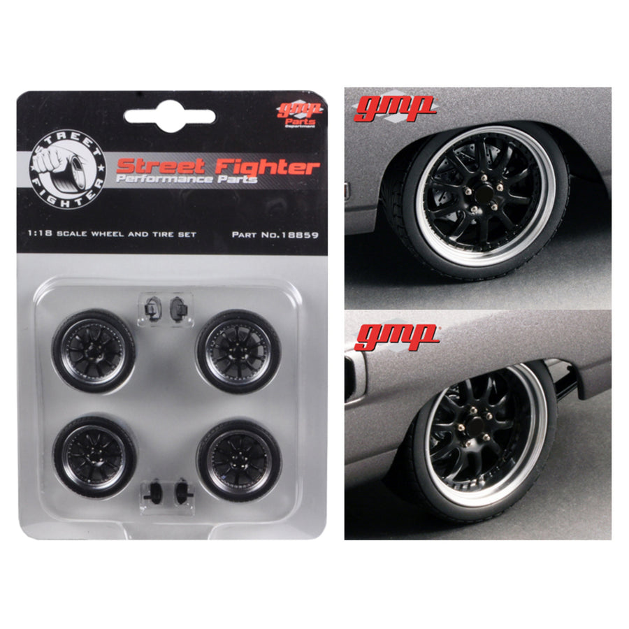 1970 Plymouth Road Runner The Hummer 10 Spoke Street Fighter Wheels And Tires Set Of 4 1/18 By Gmp 18859