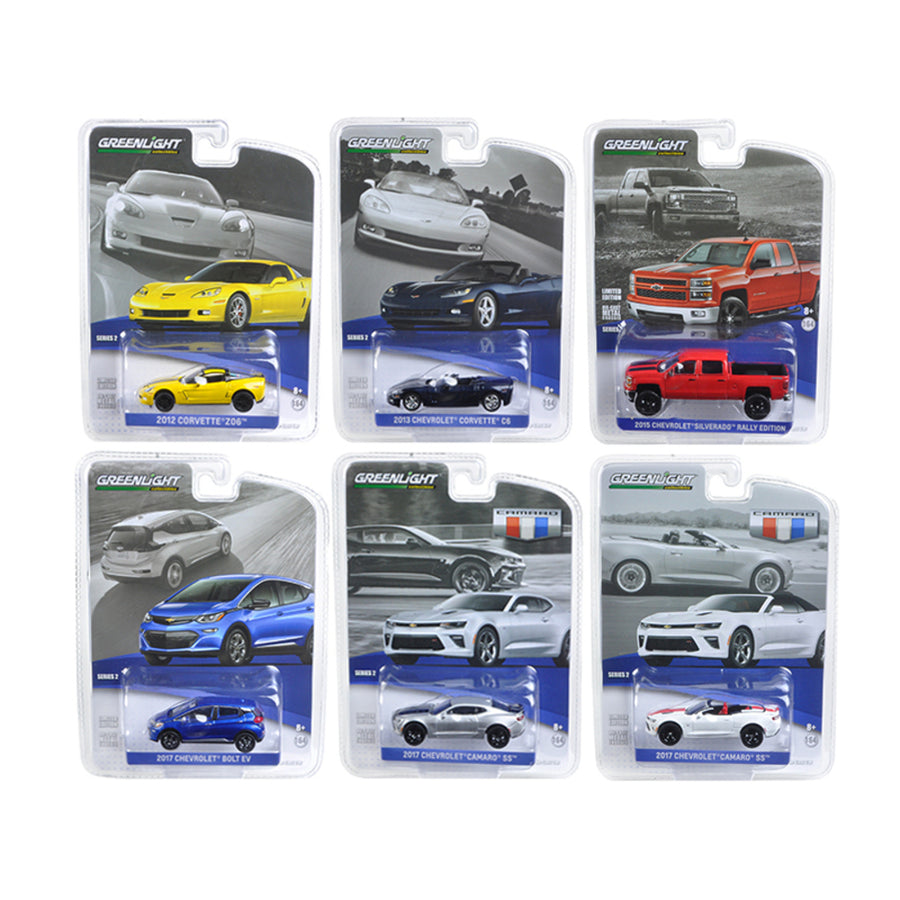 General Motors Collection Series 2, 6pc Set 1/64 Diecast Model Cars  By Greenlight 27875