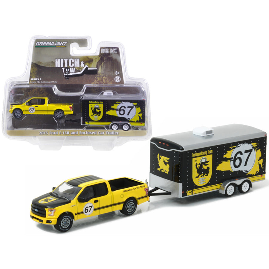 2015 Ford F-150 And Terlingua Racing Trailer Hitch & Tow Series 9 1/64 Diecast Model Car  By Greenlight 32090c