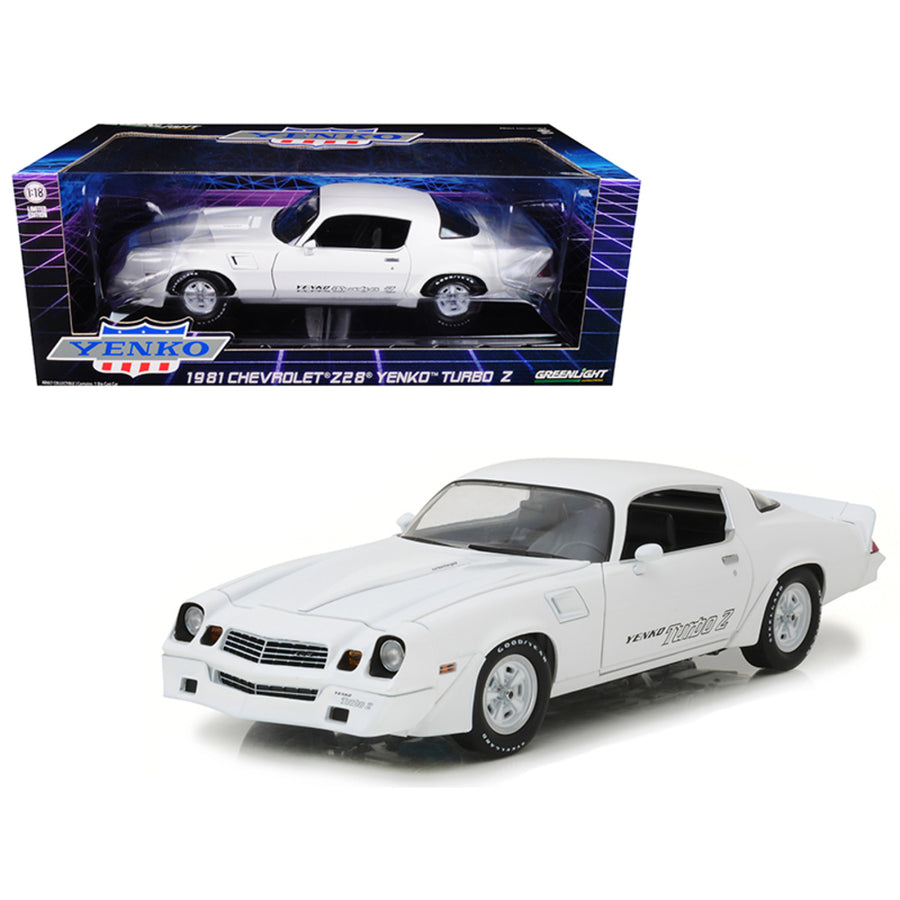 1981 Chevrolet Camaro Z/28 Yenko Turbo Z White 1/18 Diecast Model Car By Greenlight 12998
