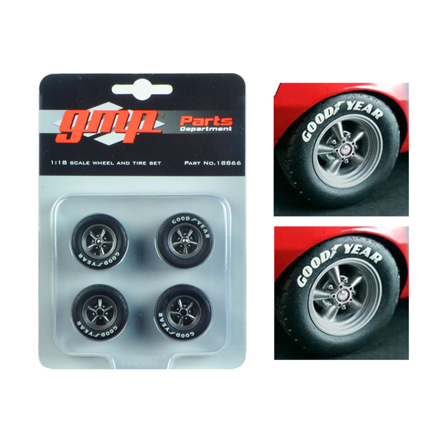 Trans Am Wheels And Tires Set Of 4 From 1967 Chevrolet Camaro Z/28 Chevy-land Heinrich  1/18 By Gmp 18866