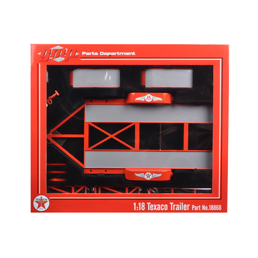 Tandem Car Trailer Texaco With Tire Rack 1/18 Diecast Model By Gmp 18868