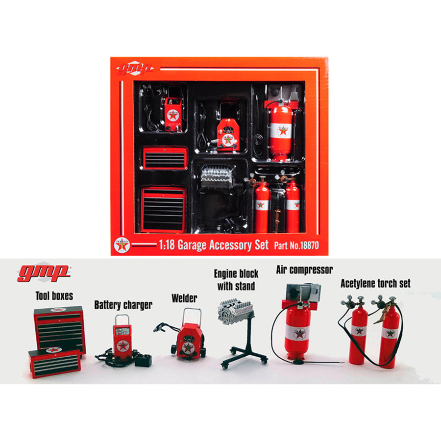 6pc Shop Tools Set Texaco 1/18 Diecast Replica By Gmp 18870