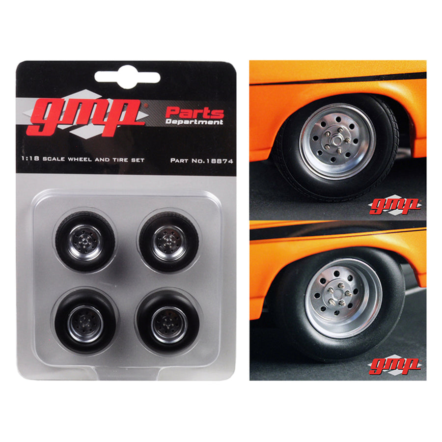 1968 Chevrolet Nova 1320 Drag Kings Wheels And Tires Set Of 4 1/18 By Gmp 18874