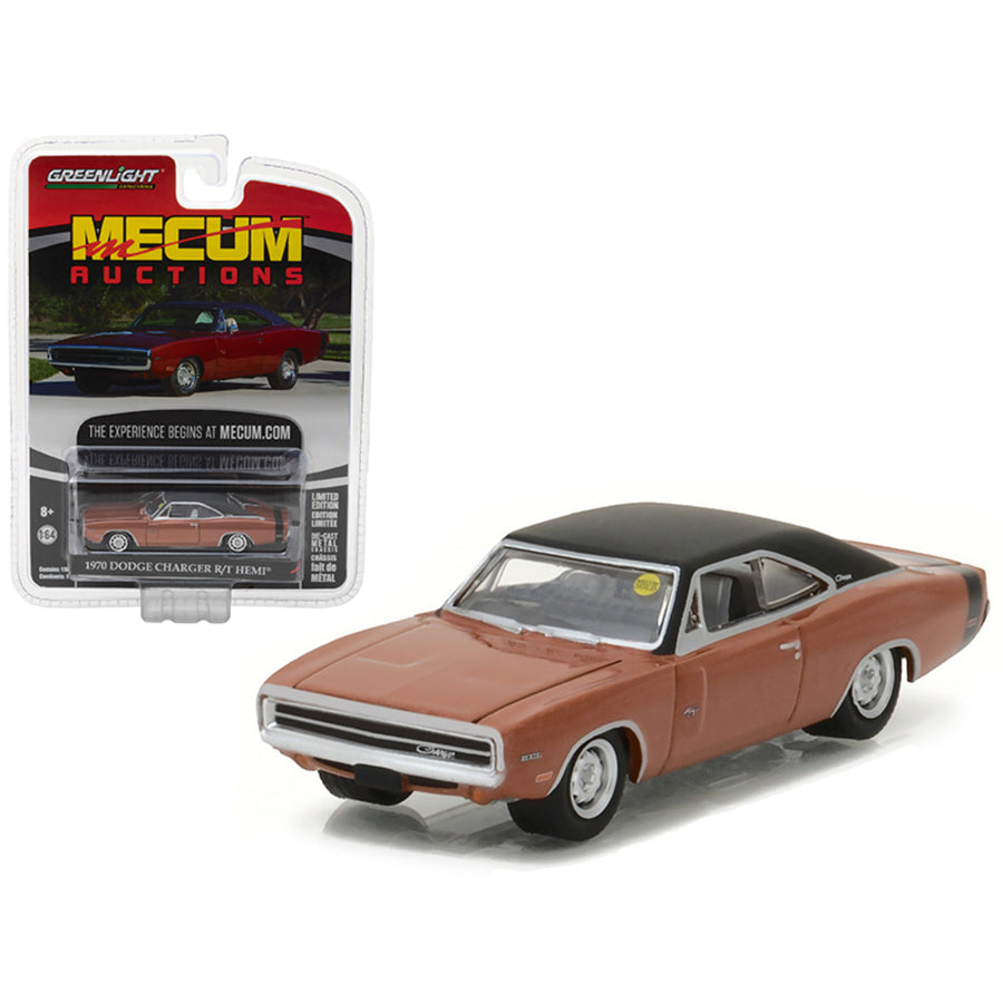 1970 Dodge Charger R/t Hemi Dark Burnt Orange Mecum Auctions Collector Series 1 1/64 Diecast Model Car By Greenlight 37110c